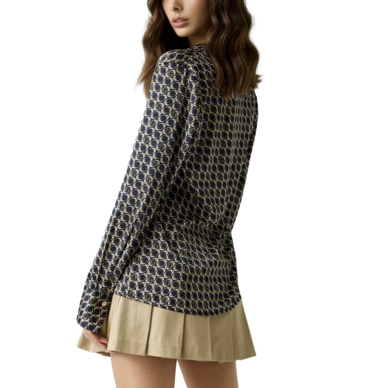 Πουκάμισο Γυναικείο Guess Concetta μαύρο μπεζ - Image 4