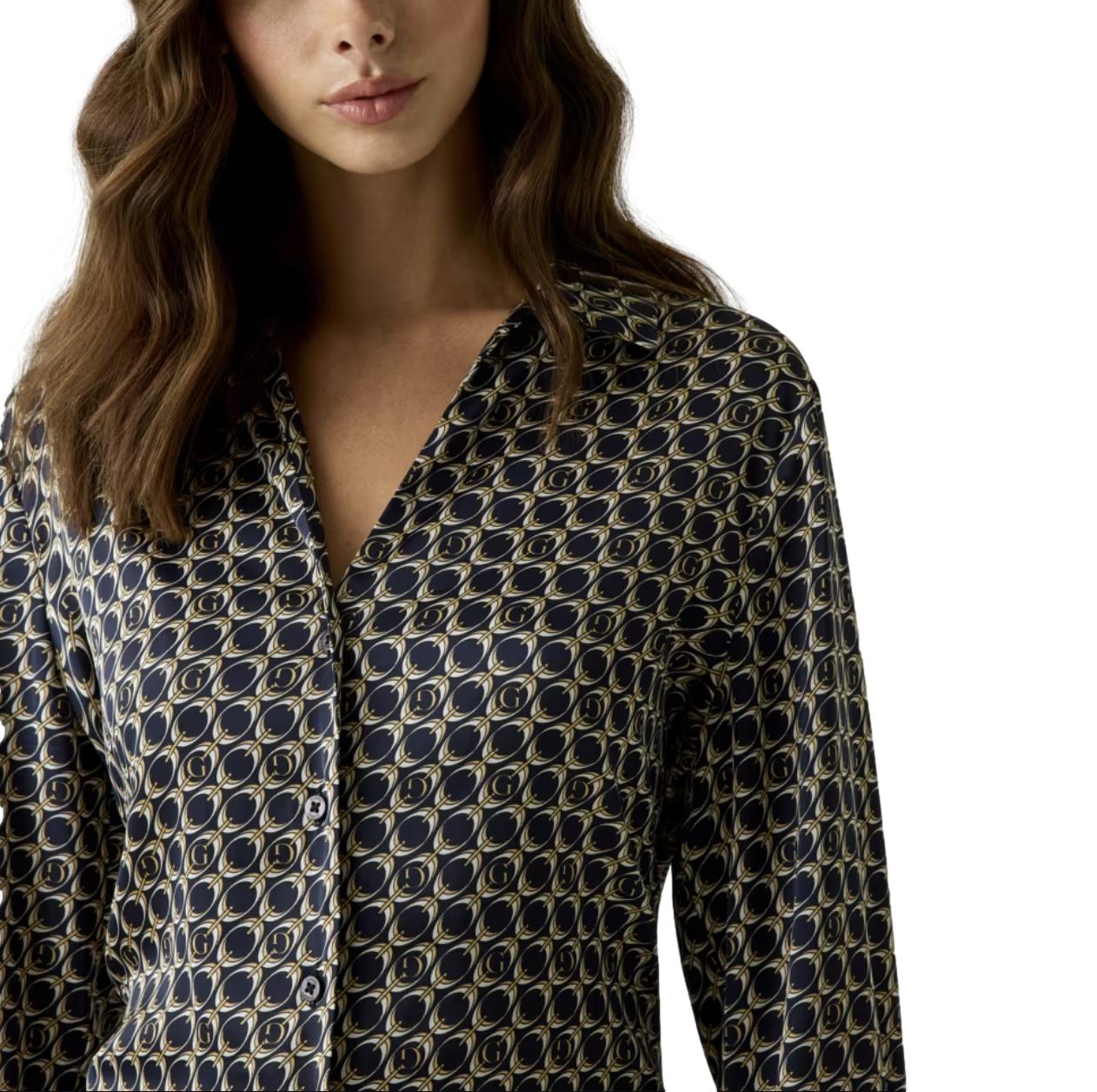 Πουκάμισο Γυναικείο Guess Concetta μαύρο μπεζ - Image 3