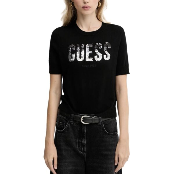 Πουλόβερ Γυναικείο Guess Layla κοντομάνικο μαύρο